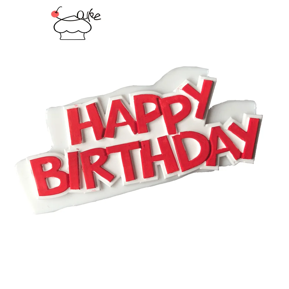 

Aouke Happy Birthday Fondant Cupcake Decorating Molds Cake Silicone Mold Sugarpaste Candy Chocolate Gumpaste Clay Mould