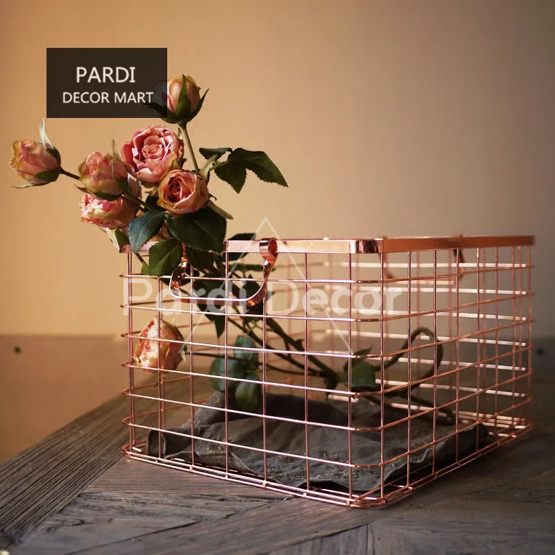 حار الذهبي/روز الذهب اللون سلة الغسيل/أشتات صندوق تخزين/magzine سلة 1 قطعة/الوحدة