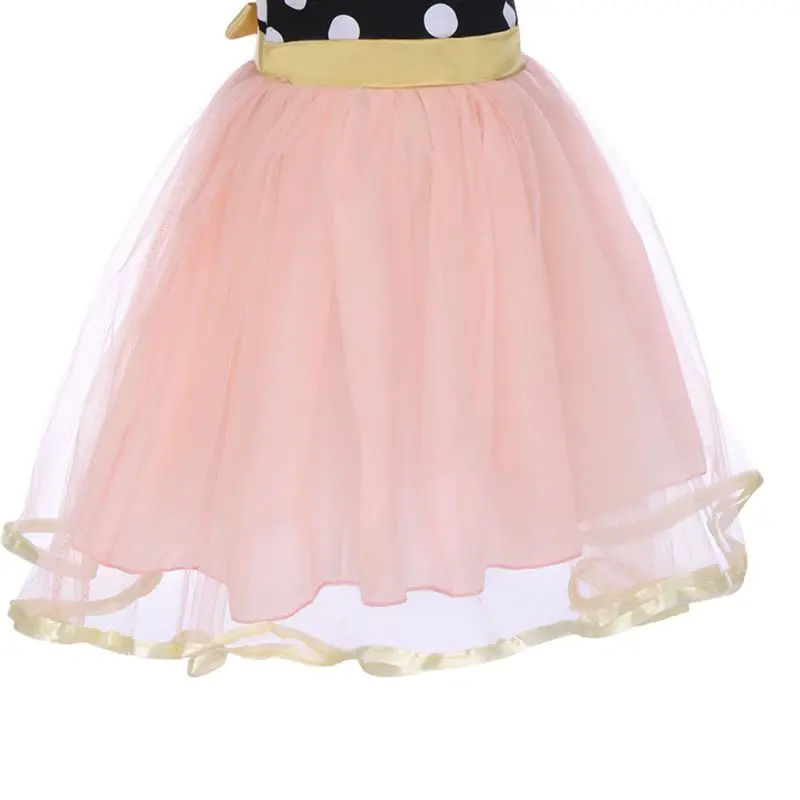 Милое детское платье с Минни Маус для девочек платье-пачка в горошек для дня рождения маскарадные Детские платья для девочек с Микки Маусом