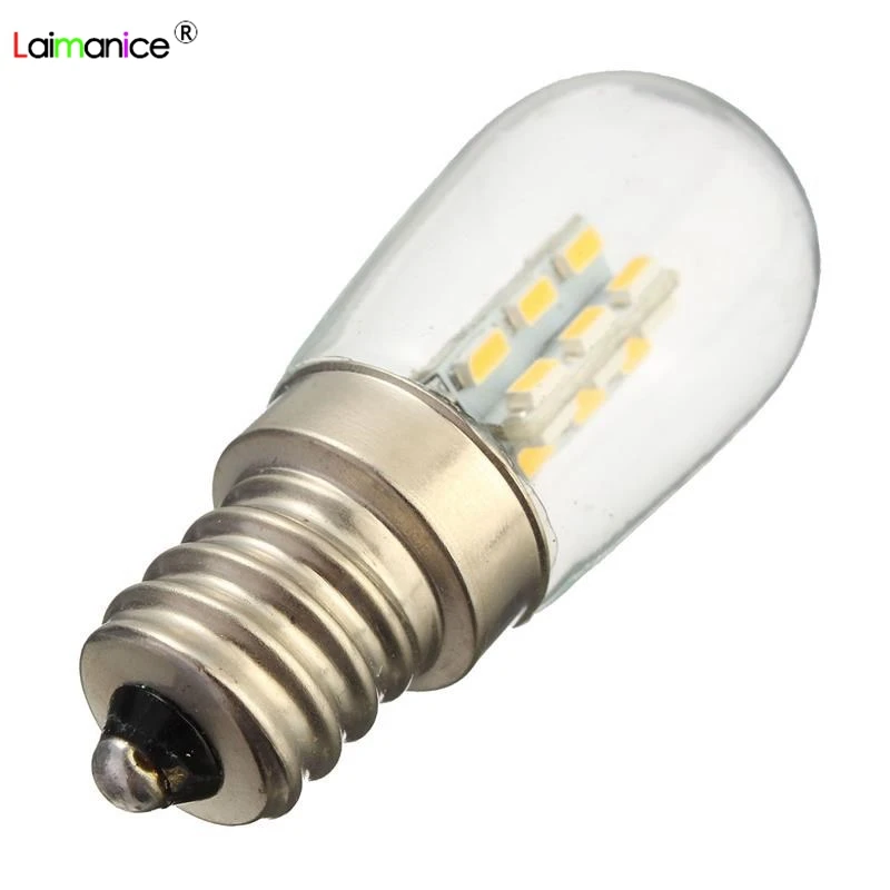 Светодио дный лампочки E12 2 W 3014 SMD 24 светодио дный высокий яркий Стекло абажур Чистый теплый белый освещения 220 V для швейной машины