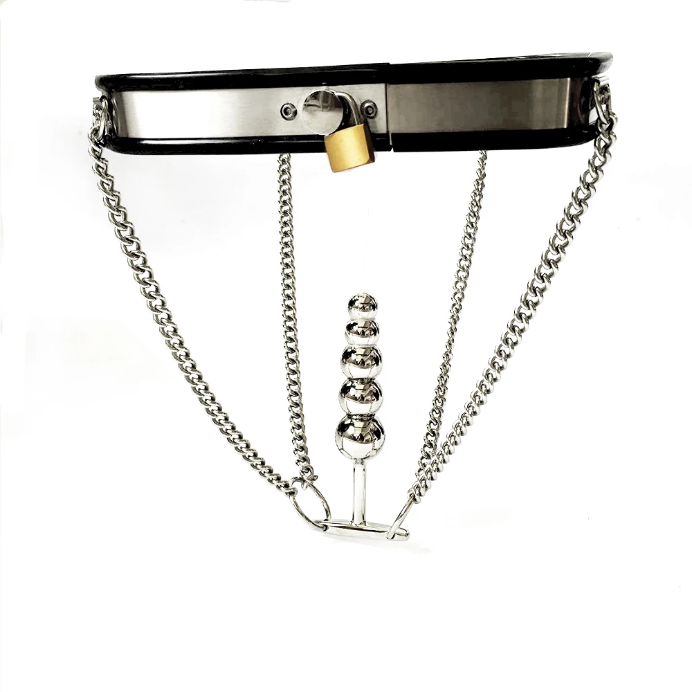 Black emperor SM female invisible chastity belt, new stainless steel