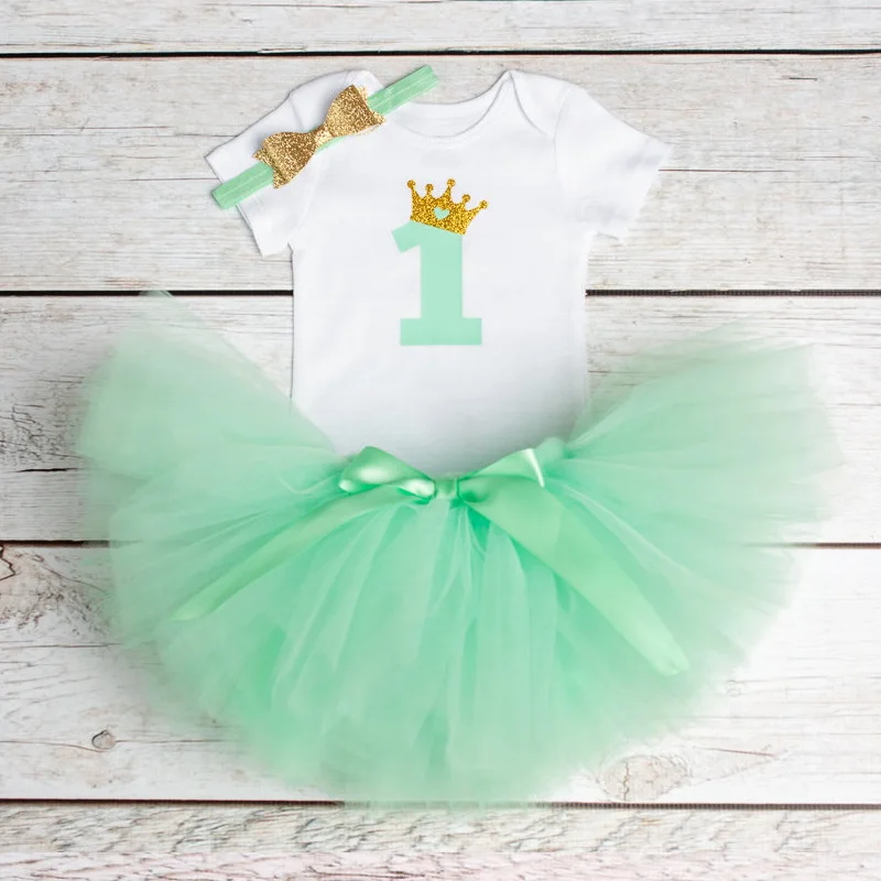 Новые хлопковые платья-пачки для первого дня рождения для маленьких девочек, Vestidos Infantil, одежда принцессы детская одежда для девочек 1 год - Цвет: As Photo