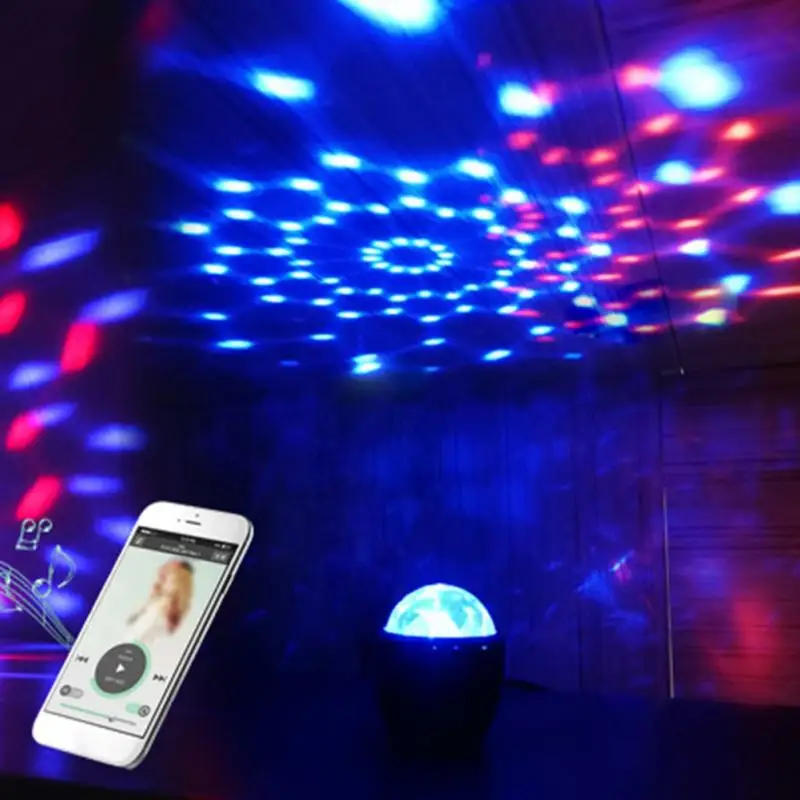 Мини-сценический светильник, 3 Вт, питание от USB, звук, активированный, многоцветный кристалл, диско-шар, магический эффект, лампа для дня рождения, вечерние, концертные