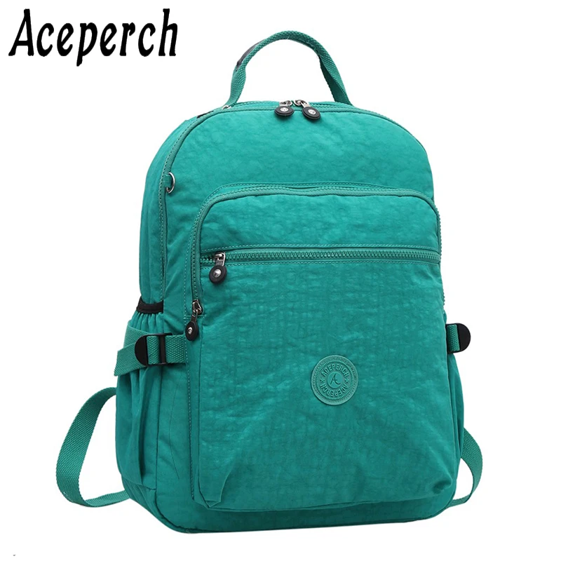 

ACEPERCH Fashion Backpack Women School Bag For Teenage Girls Nylon Mochila Feminina Laptop Bagpack Sac A Dos With Keychain