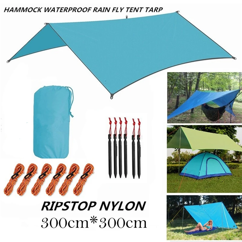 

3Mx3M Waterproof Sun Shelter Tent Tarp Ultralight UV Sunshade Camping Hammock Rain Fly