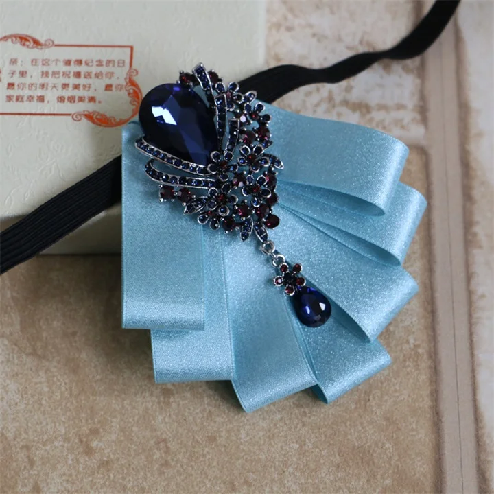 Mantieqingway высококлассные мужские галстуки-бабочки для смокинга, женские Полиэстеровые Галстуки для шеи - Цвет: light blue