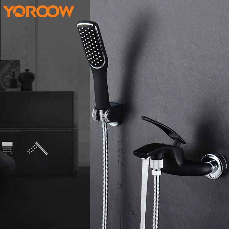 

Single Handle Wall Mounted Shower Faucets Hand Shower Set Simple Shower-head Black White Green Bathtub Mixer Tap Watertap MN0005