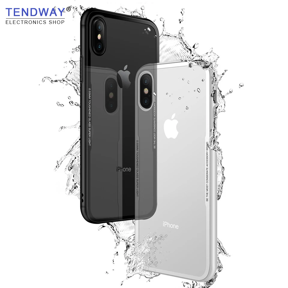 Tendway Phone case for iphone 78X Tempered Glass Case Cover Transparent Funda for iphone 56 Accessories (6)