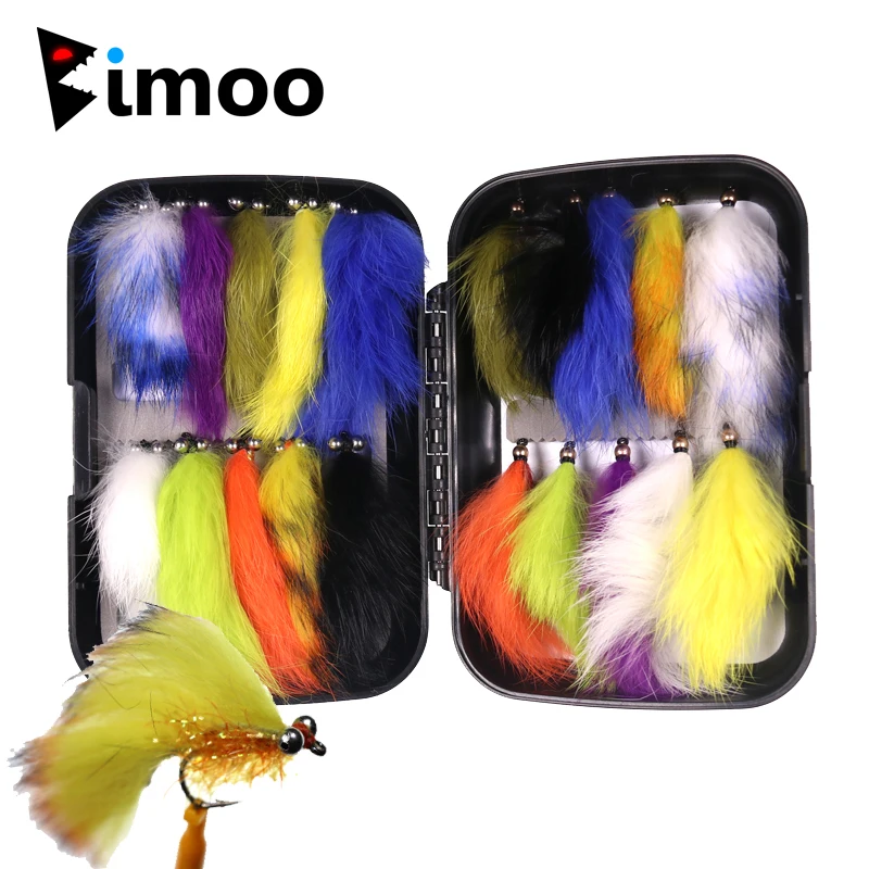 Bimoo 20 ⑤ кор. #4 разные цвета кроличий мех заяц полоса Zonker Fly Тонущая цепь для головы