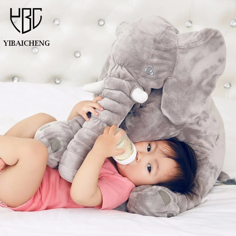 

60cm Large Cartoon Plush Elephant Baby Toy Kids Sleeping Back Cushion Soft Stuffed Pillow Elephant Doll Birthday Gift For Kids
