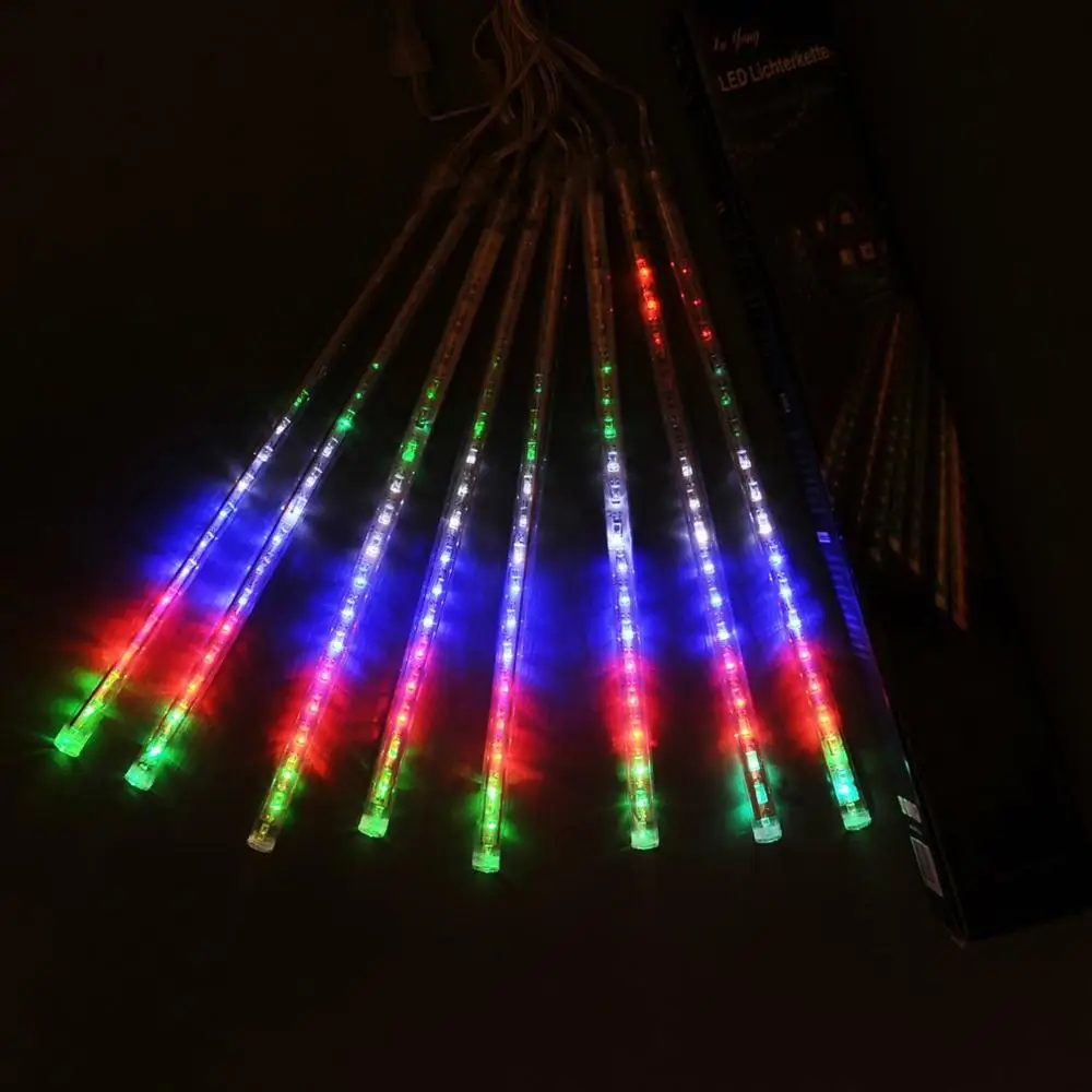 30 см гирлянда метеоритный дождь светодиодная осветительная палочка Бар открытый пейзаж Декор полосы света набор для рождественской вечеринки сказочная елка свет - Испускаемый цвет: colorful