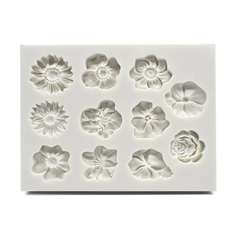 

Mini 3D Flowers Silicone Mold Fondant Cake Decorating Tools Cookies Chocolate Mould Baking Bakeware Kitchen Accessories Molds