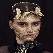 2017 New Bride Wedding Headdress Jewelry Retro Crystal Butterfly Accessories Crown Aesthetic Design Hair Jewelry QH-G018