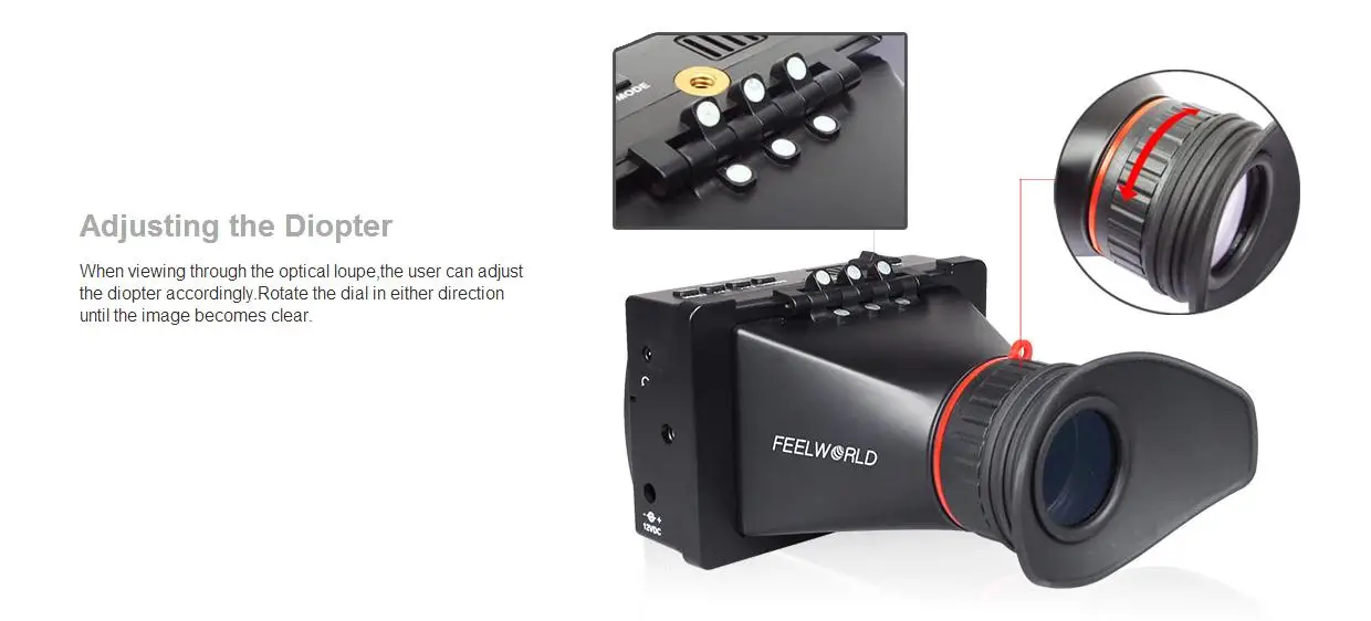 FEELWORLD S-350 3," ЖК-экран 2.5X увеличение SDI электронный видоискатель для DSLR камеры видео BMPCC BMPC BMCC GH4 FS7 A7S