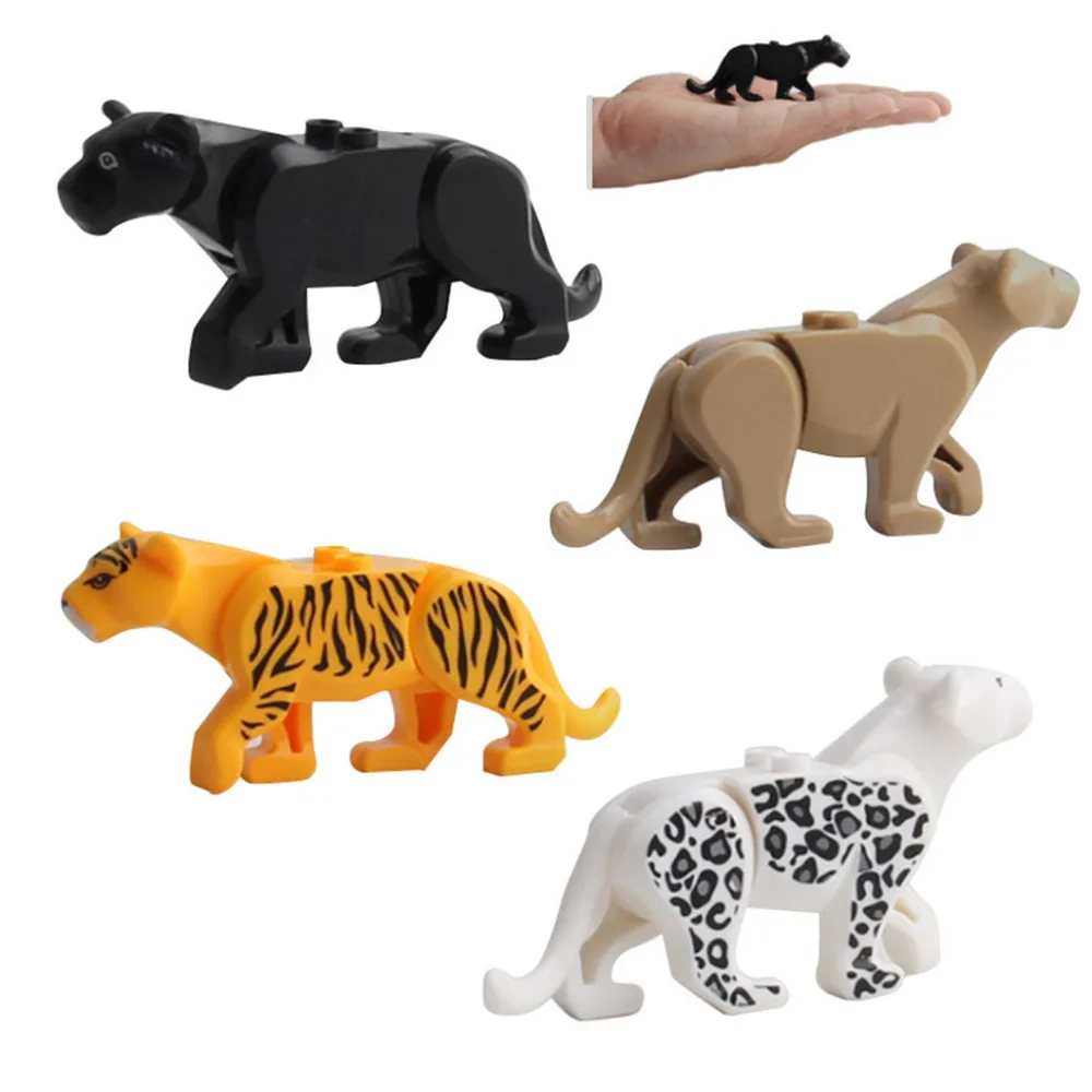 Действие Кукла модель комплект DIY лев тигр Строительный блок Набор игрушек как Мини Кирпич детская игрушка животных модель игрушки F4