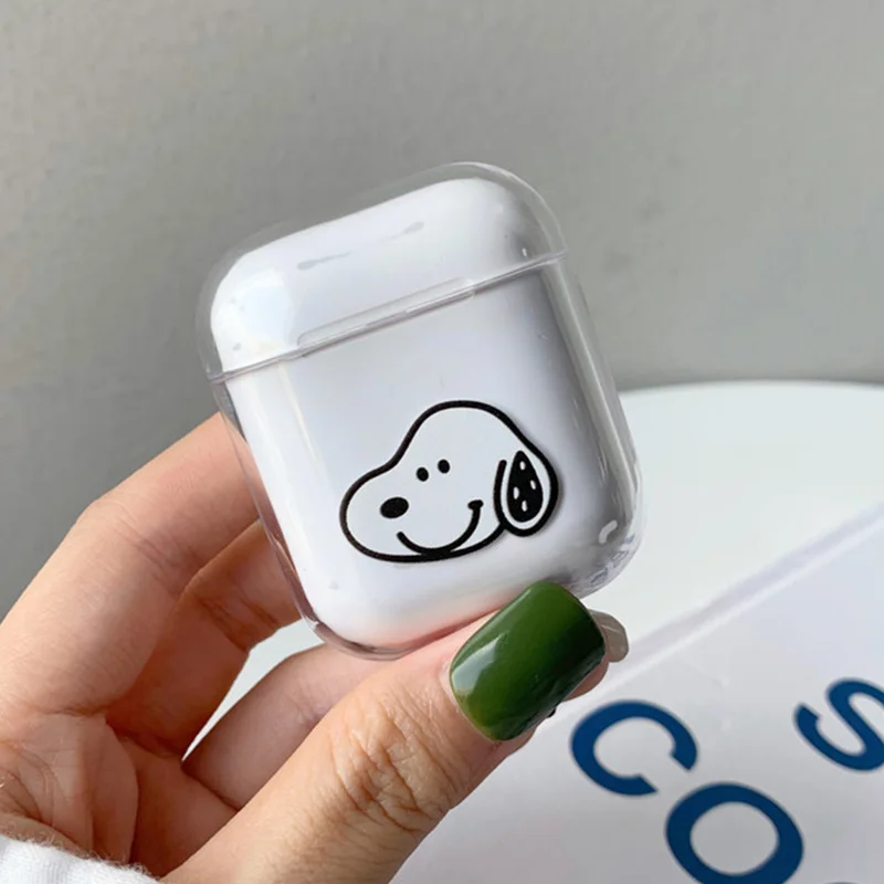 

Cartoon peanuts dog Charlie Brown Bluetooth headset cover for apple airpods 1 2 case hard PC earphone charging box for airpods 2