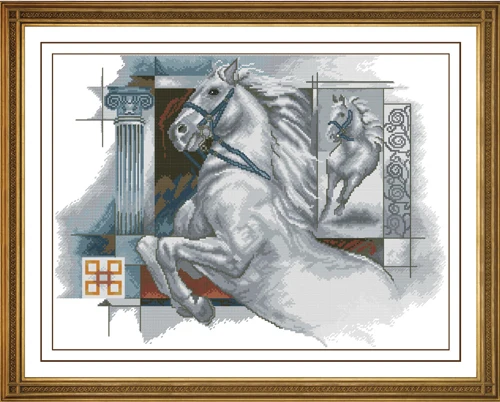 

Fishxx Cross Stitch,D252animal[leap]Flying white horse cloth,water-soluble,100% accurate pattern,11CT,Need to embroidery