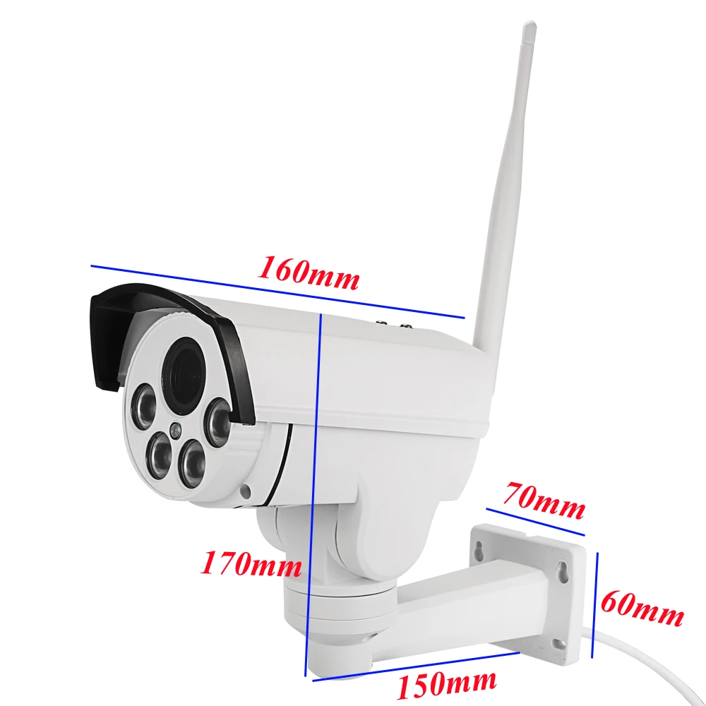 HI3516C+SONY IMX222 HD 1080P 2MP Network WIFI Wireless  4X Zoom Auto PTZ IP Camera  Outdoor Bullet  Waterproof IR Onvif SD Card 
