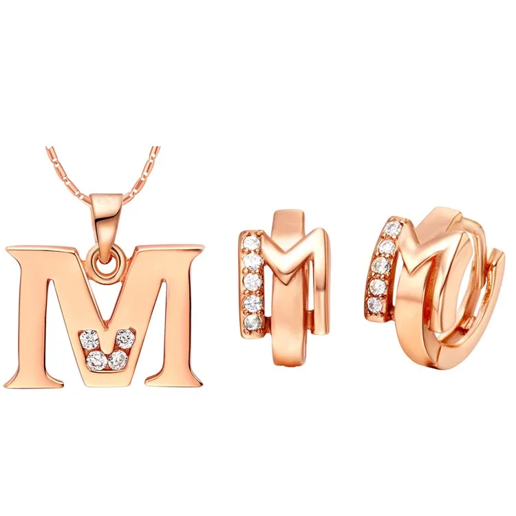 Весенний начальный набор украшений для подружек невесты Серебряный набор букв J K L M N O P Q R, классический и модный стиль