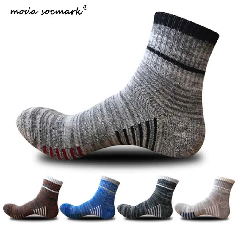 Moda Socmark, высокое качество, мужские уличные спортивные Элитные баскетбольные носки, мужские велосипедные носки, компрессионные носки, хлопковые мужские носки