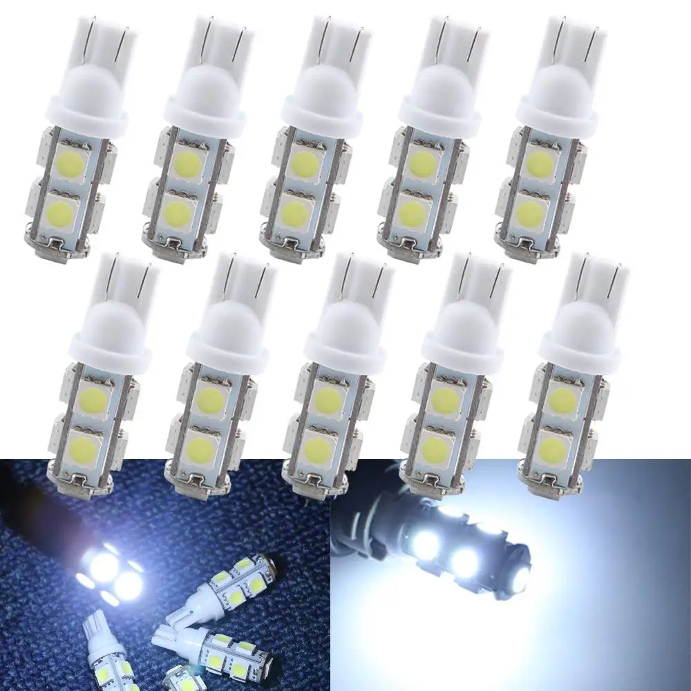 10 шт. светодиодсветодиодный светильник пы T10 9 SMD 5050 12 В светодиодный