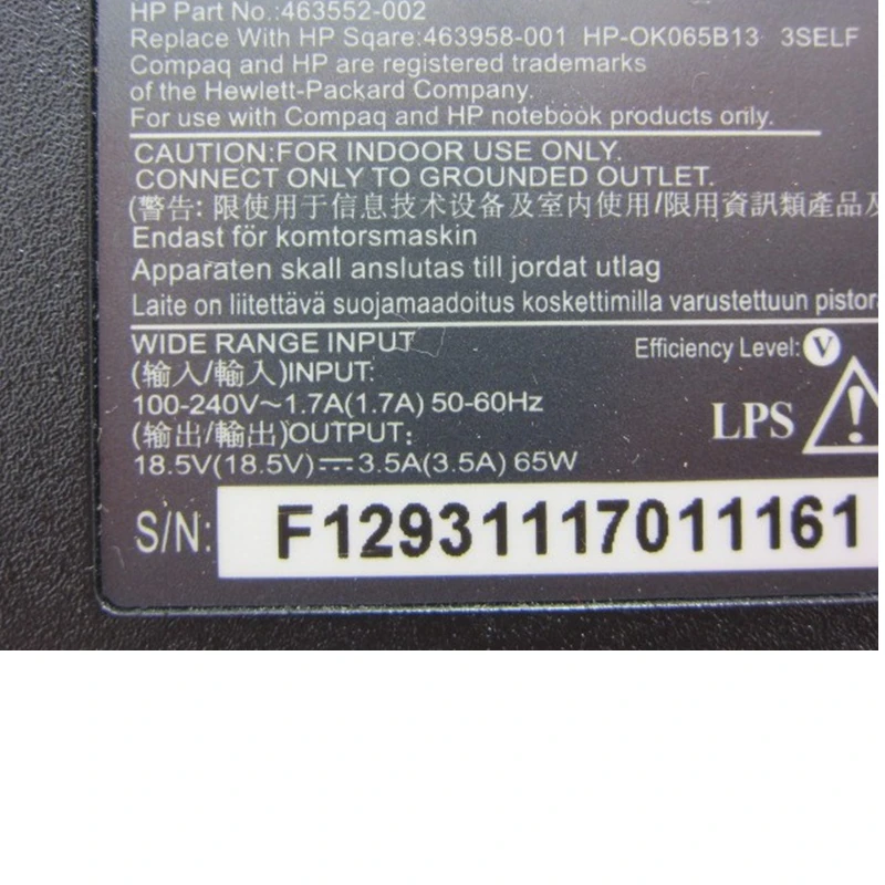 HSW 18,5 V 3.5A 65W AC адаптер питания для ноутбука Зарядное устройство для hp 250255 G1; для hp ProBook 430440450455645655 G1 CQ62 G62