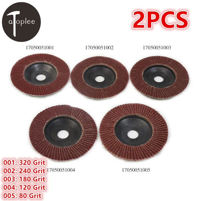 2PCS 100mm 80/120/180/240/320 Grit Flap Disc Sanding Grinding Discs