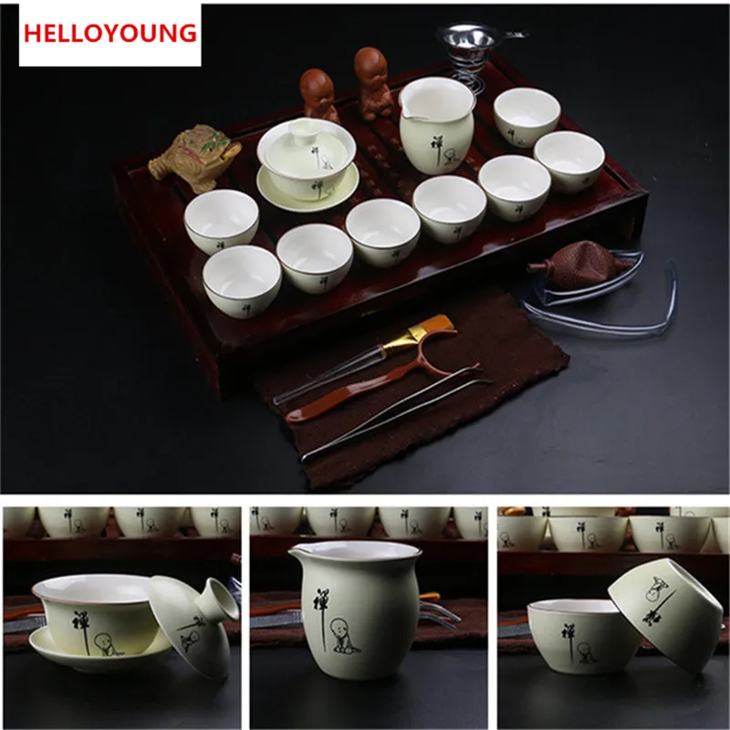 CJ281 Chinese Kung Fu Tea Set Drinkware Purple Clay ceramic include Tea