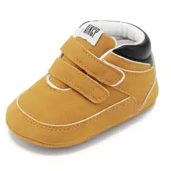 Для новорожденных мальчиков обувь для девочек из искусственной кожи кожаные туфли теплые Нескользящие Досуг Впервые Уокер