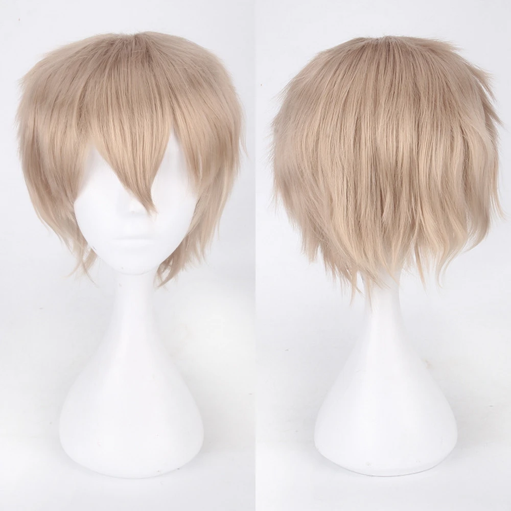 Cosplay&ware Fashion Short Cosplay Wig Men Heat Resistant Synthetic Hair Halloween Costume Party Wigs & Free Cap -Zentai shop online