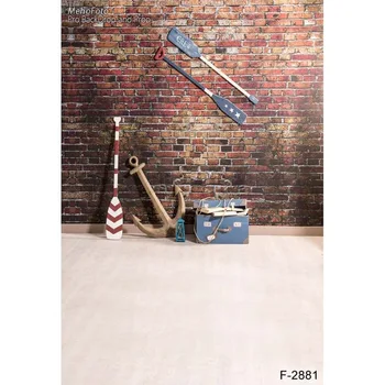 

Vinyl brick wall floor photography background printed newborn children backdrops for Photo studio