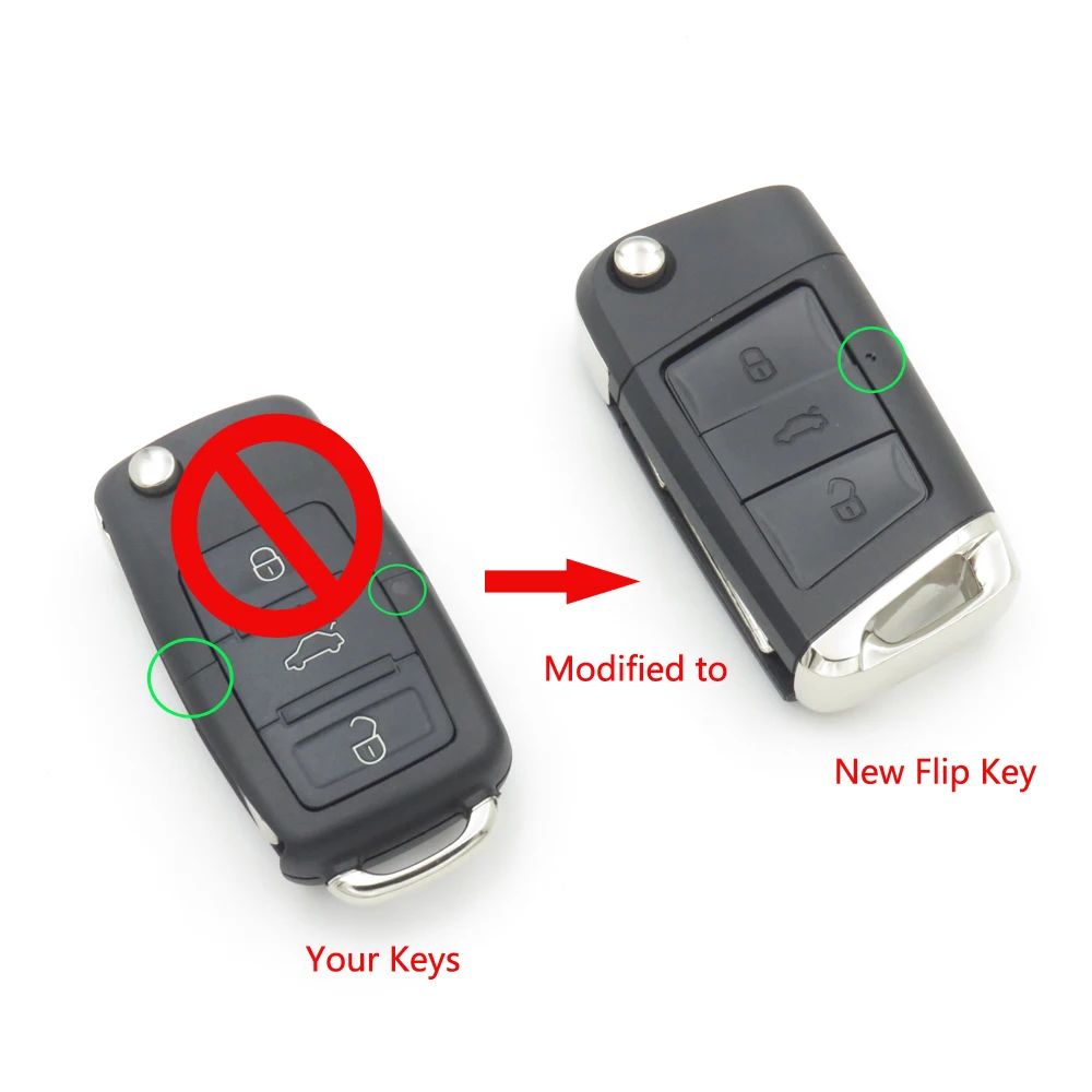 Cocolockey 3 кнопки Модифицированная откидная оболочка ключа дистанционного
