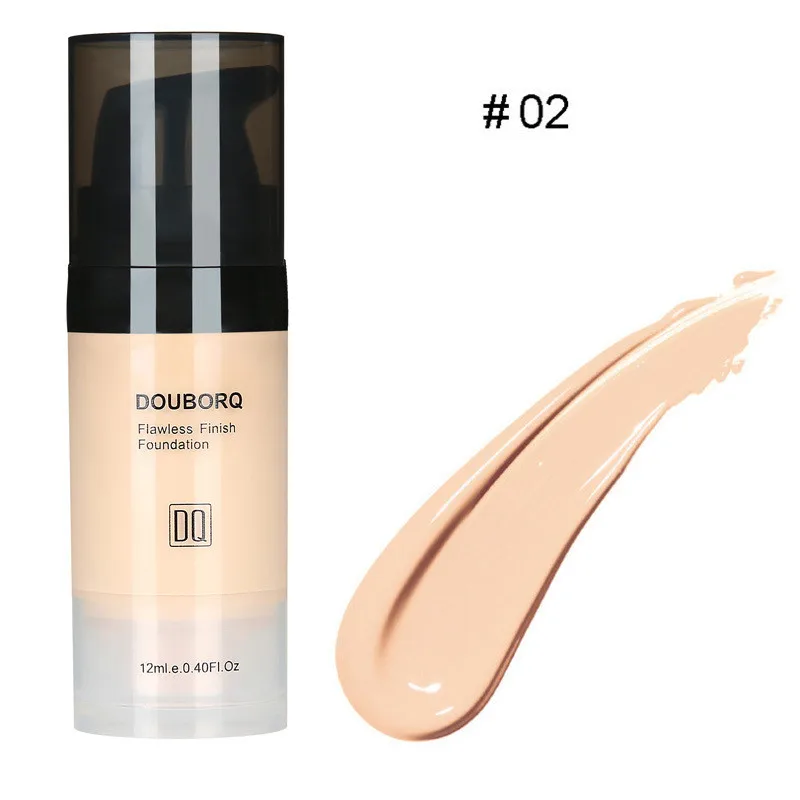 Professional Full Coverage Foundation Makeup Base Face Matte Finish Liquid Foundation Make Up Waterproof Natural Concealer Cream - Color: 02