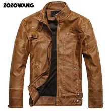 ZOZOWANG 2019 NEW Autumn Winter Motorcycle Leather Jackets Men's Leather Coat Thick Faux PU Jacket Mens Brand Clothing Male Coat new artificial leather motorcycle jacket autumn winter pu male faux leather jacket men casual pockets thick warm mens jacke