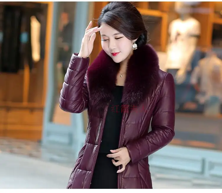 Women Winter Padded Jacket Artificial Fur Collar Thick Warm Winter Coat Women Female 2018 Plus Size 8XL Long Jackets Women CH734 (14)