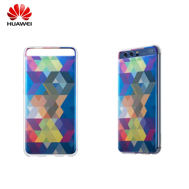 

New Original Official Huawei P10 P10 Plus Colorful Soft TPU Cover Case Lively Rhombus Pattern Silicon Case Capa For Huawei P10