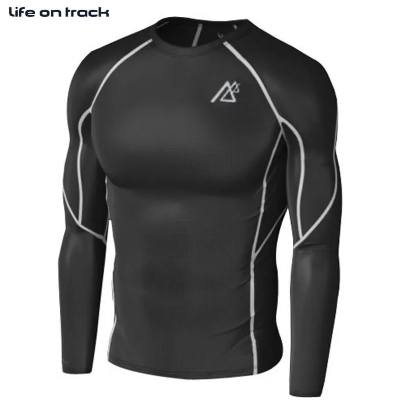 

Bodybuilding Fitness Tights Black Running Compression Base Layer Long Sleeve Tops Shirts For Men Cycling Jerseys 2015
