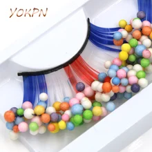 YOKPN цветные Объемные Накладные ресницы синие Красные Белые перекрещивающиеся густые накладные ресницы студийное Искусство Макияж ресницы