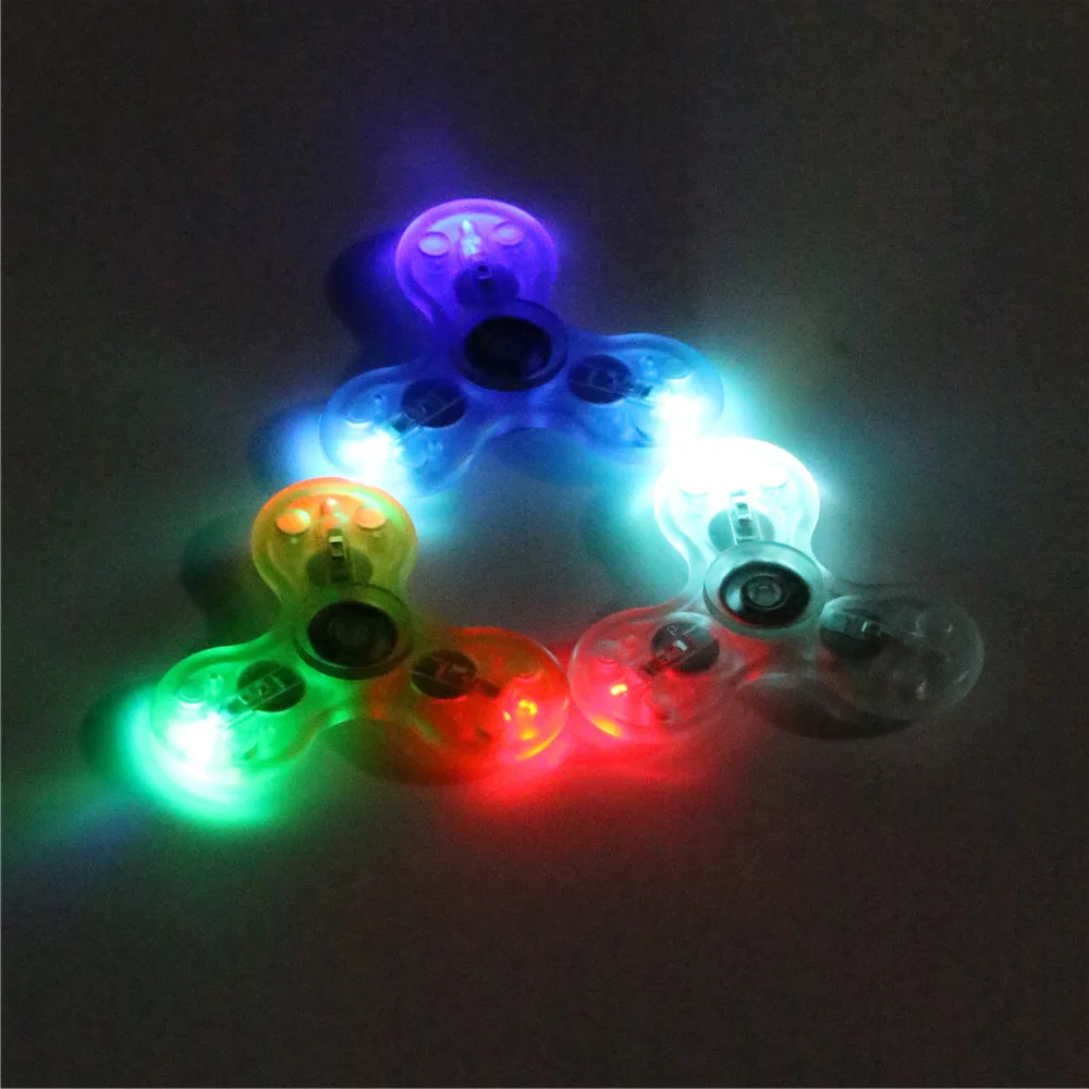 

Transparent Fidget Spinner Led Light Handspinner Toys Light Up Fidgets Glow In The Dark Reducer Anxiety Stress Hand Spinner