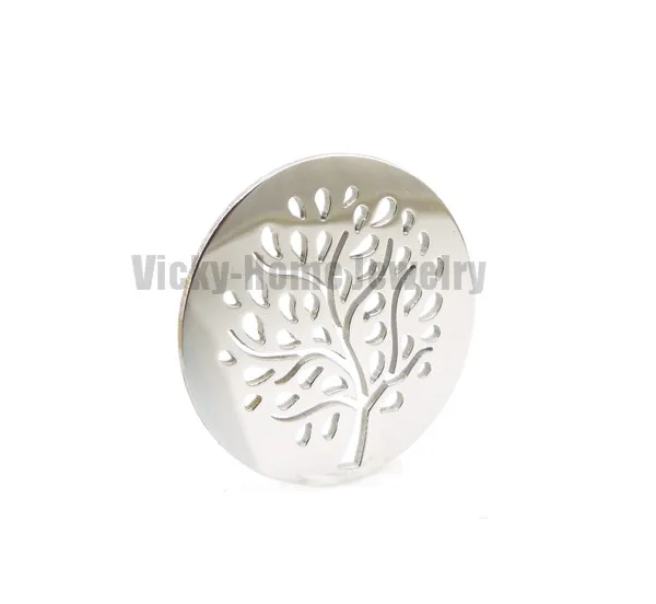 

New Arrivals Silver Tree DIY Diffuser Locket Plate(20-30mm) Essential Oils Locket Aromatherapy Locket with Free Pads