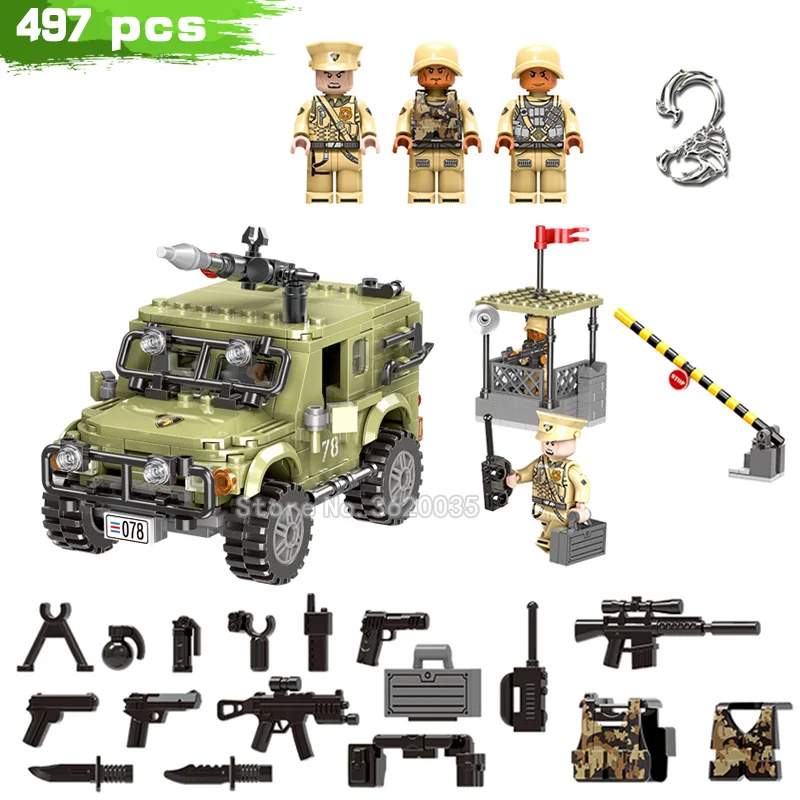 

Building Blocks Military Toy ww2 Moc Legion Weapons Jeep Series Post Station Match Soldier Figures Gift For Boy With Legoinglys