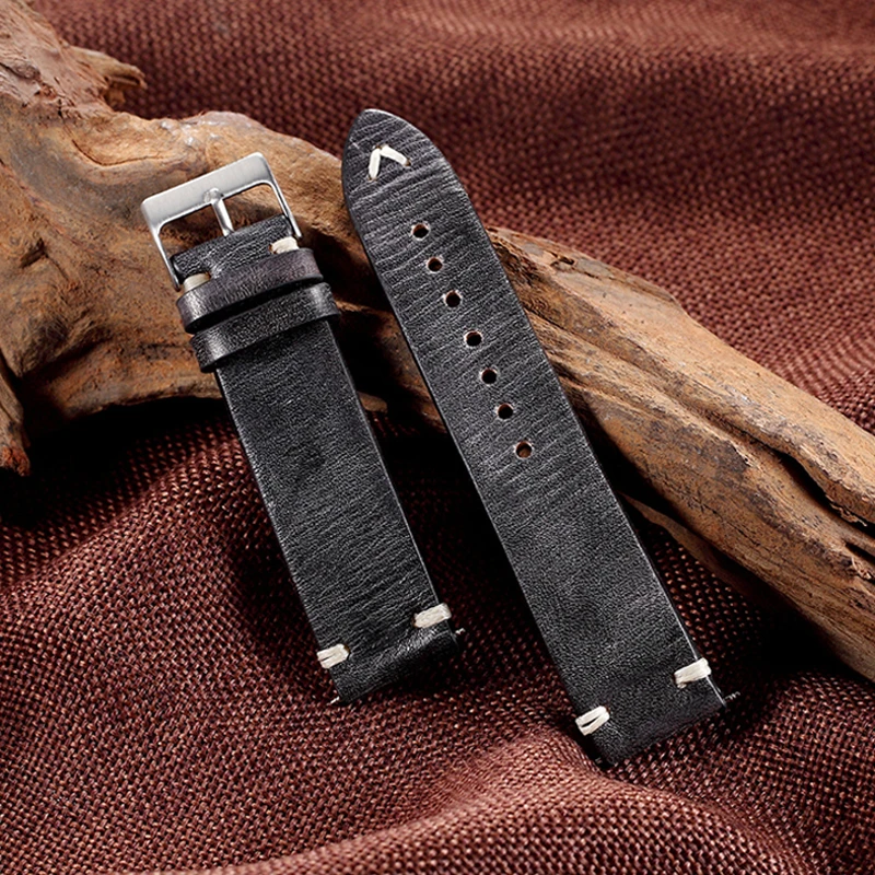 Black calfskin watch strap Clearance