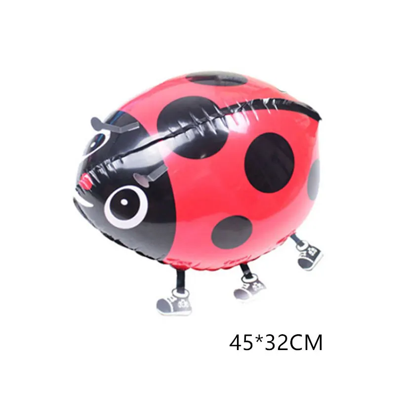 Воздушный шар с гелием для прогулок в виде животных, милая кошка/собака/динозавр, фольгированный шар для дня рождения, украшения для вечеринки, подарок для детей, игрушка для душа, воздушный шар - Цвет: Red Ladybug