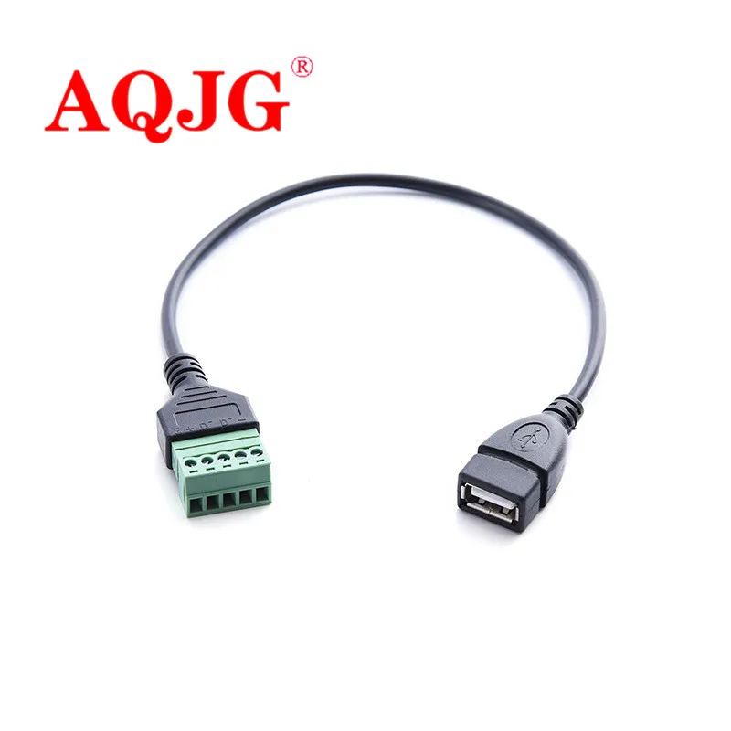 

USB female screw terminal wiring usb2.0 female seat solderless plug data signal transmission charging adapter cable