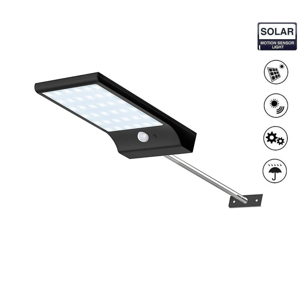 

new 48/36 LED Solar Lamp Human Body Induction Wall Light 3 Modes Dimmable Outdoor Garden street wall Yard Path Lamp w metal pole