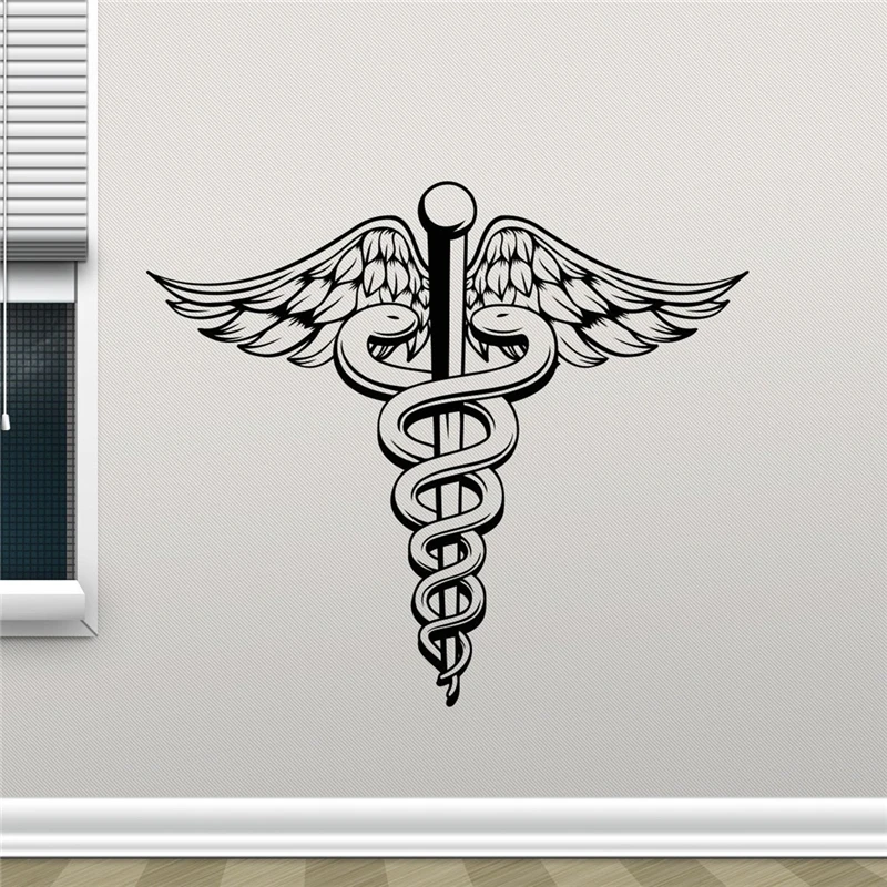 

Caduceus Wall Vinyl Decal Winged Symbol Medical Sign Vinyl Sticker Ambulance Car Emergency Sticker Wall Decor Wall Sticker X377