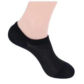 

Fashion Mesh Knit Bamboo Fiber Boat Sock Silicone non-slip Models Shallow Mouth Breathable Mesh Summer Casual Sock