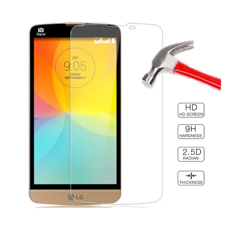 

2Pcs Tempered Glass For LG D335 L Bello Dual D331 L Prime D337 2014 Screen Protector Glass Protective Film