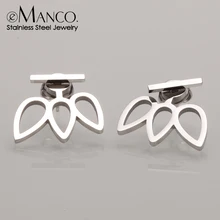 EManco серьги-гвоздики из нержавеющей стали, минималистичные серьги в виде лотоса, офисные серьги для женщин, модные ювелирные изделия, Прямая