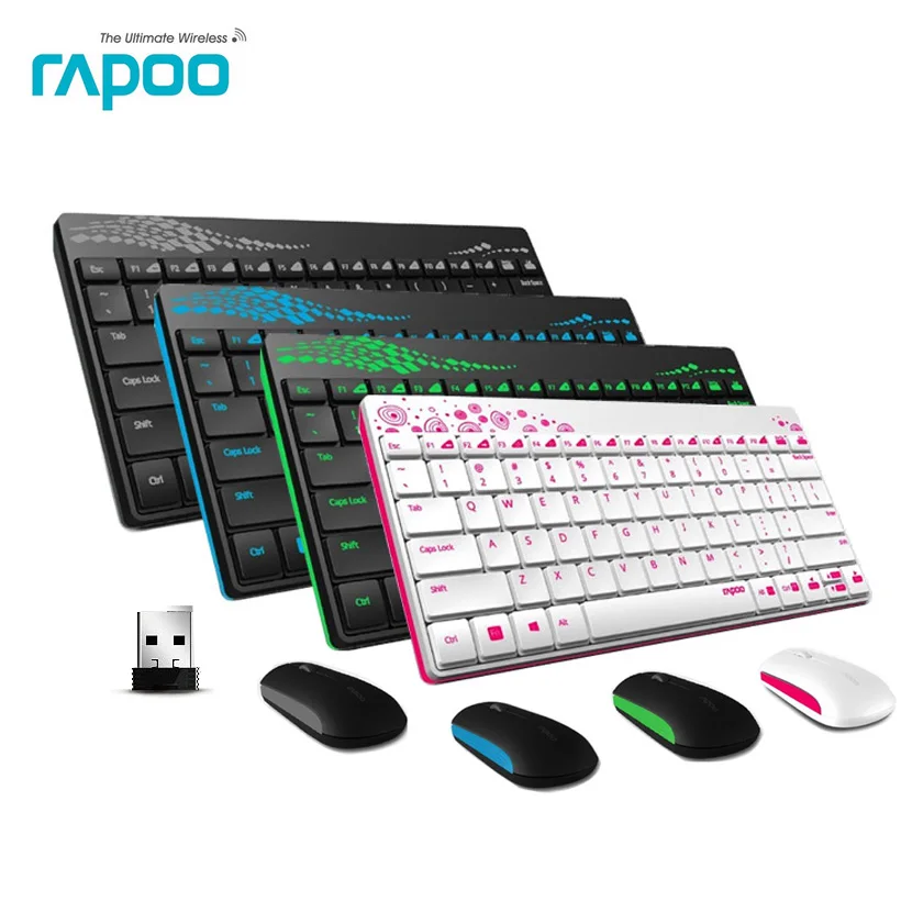 

Rapoo Waterproof Mute 2.4G Mini Wireless Keyboard & Mouse Combo Multimedia Keys for Windows PC Laptops Desktops Smart TV